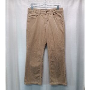 Anthropologie Pilcro The Yaya Womens 31P Tan Mid-Rise Corduroy Crop Flare Jeans